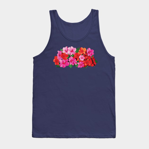 Pink and Red Impatiens Tank Top by SusanSavad